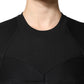 Black Cotton Long Sleeves A-line Mini Dress