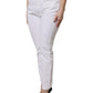White Cotton Mid Waist Skinny Denim Jeans