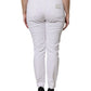 White Cotton Mid Waist Skinny Denim Jeans