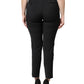 Black Polyester High Waist Slim Pants