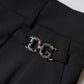 Black Polyester High Waist Dress Pants