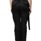 Black Cotton High Waist Cargo Pants