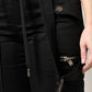 Black Cotton High Waist Cargo Pants