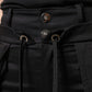 Black Cotton High Waist Cargo Pants
