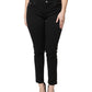 Black Cotton High Waist Skinny Denim Jeans