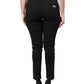 Black Cotton High Waist Skinny Denim Jeans