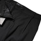 Black Wool High Waist Boot Cut Dress Pants