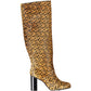 Beige Leather Women Boot