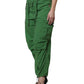 Green Cotton High Waist Cargo Pants