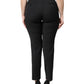 Black Polyester High Waist Slim Pants