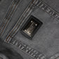Gray Cotton Stretch Mid Waist Denim Mini Skirt