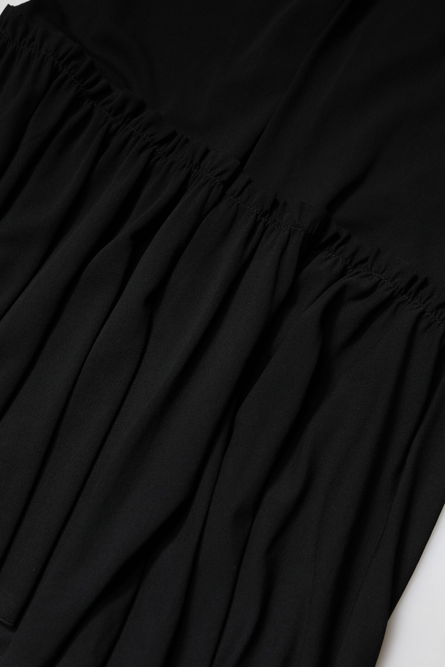 Black Mermaid Cut High Waist Midi Skirt