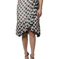 White Black Polka Dots Knee Length Skirt