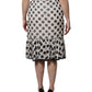 White Black Polka Dots Knee Length Skirt
