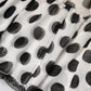 White Black Polka Dots Knee Length Skirt