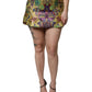 Multicolor Floral Jacquard Mid Waist Mini Skirt