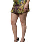 Multicolor Floral Jacquard Mid Waist Mini Skirt