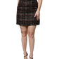 Multicolor High Waist Tartan Tweed Pencil Cut Skirt