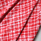 Red White High Waist A-line Above Knee Skirt
