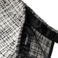 White Black High Waist Tartan Tweed Mini Skirt