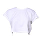 White Cotton Crew Neck Cropped T-shirt Top