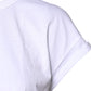 White Cotton Crew Neck Cropped T-shirt Top