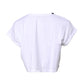 White Cotton Crew Neck Cropped T-shirt Top