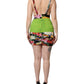 Multicolor Floral Patchwork Fitted Mini Dress