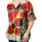 Multicolor Watermelon Collared Shirt Top