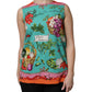 Multicolor Floral Silk Sleeveless Tank Top