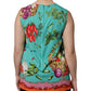 Multicolor Floral Silk Sleeveless Tank Top