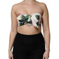 White Floral Print Cropped Bustier Corset Top