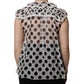 White Black Polka Dot Cotton Sleeveless Top