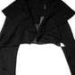 Black Silk Sheer Long Sleeves Blouse Top