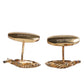 Gold 925 Sterling Silver Crystal Leaf Accessory Cufflink