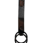 Brown Leather DG Plaque Double Keyring Holder Keychain