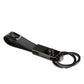 Brown Leather DG Plaque Double Keyring Holder Keychain