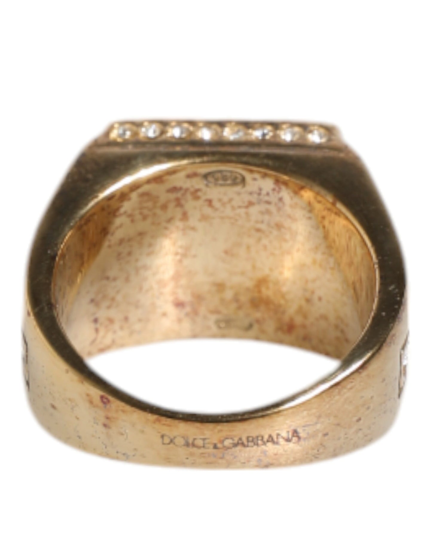 Gold Tone Sterling Silver 925 Crystals Ring
