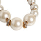 White Maxi Faux Pearl Beads Crystals Gold Chain Necklace