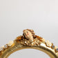Gold Leather Floral Crystal Angel Headset Headphones