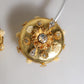 Gold Leather Floral Crystal Angel Headset Headphones