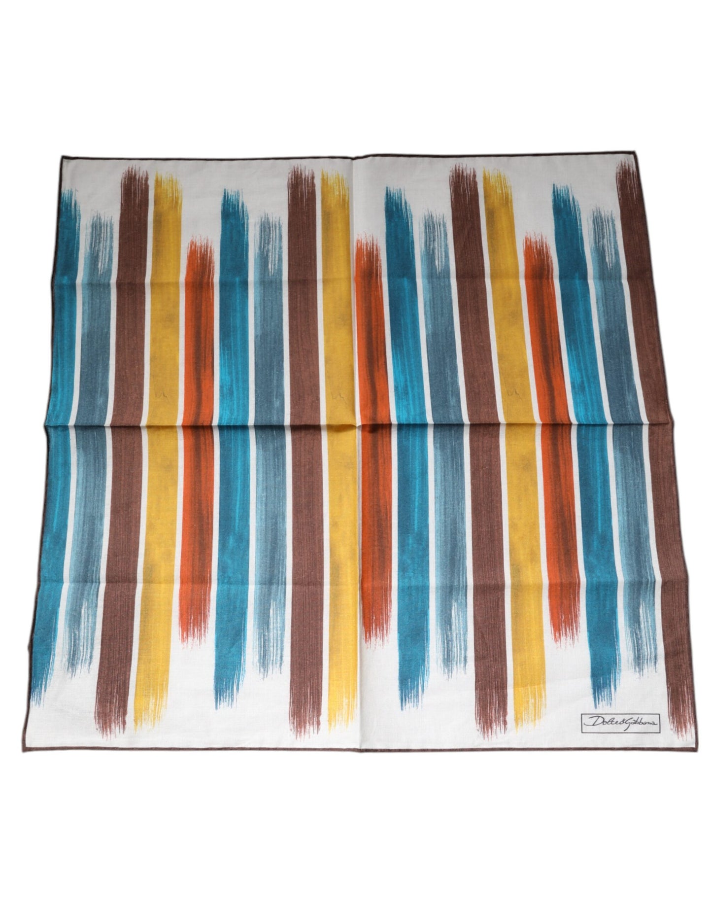 Multicolor Stripes Cotton Square Foulard Scarf