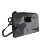 Black Gray Camouflage Logo Plaque Keyring Pouch Bag