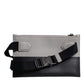 Black White Leather Logo Embossed Crossbody Bag