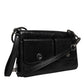 Black Leather Logo Purse Shoulder Crossbody Bag