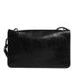 Black Leather Logo Purse Shoulder Crossbody Bag
