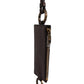 Brown Calf Leather Lanyard Logo Card Holder Wallet