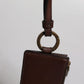 Brown Calf Leather Lanyard Logo Card Holder Wallet