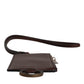 Brown Calf Leather Lanyard Logo Card Holder Wallet