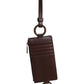 Brown Calf Leather Lanyard Logo Card Holder Wallet